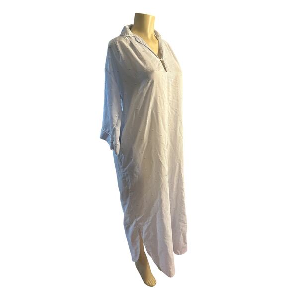Vintage Women OS Miss Dior Blue Nightgown Sleep House Lounge Dress Logo Print - Picture 1 of 8